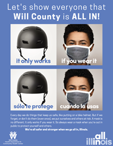 Posters-All-In Will County-bike helmet