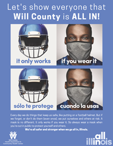 Posters-All-In Will County- football helmet