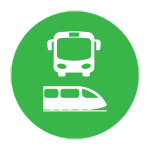 Icon of a bus and train