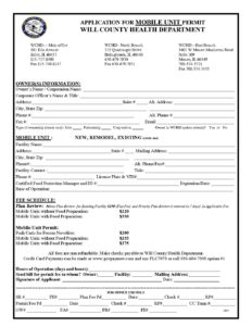 mobile unit application 2018 | Will County Health Department