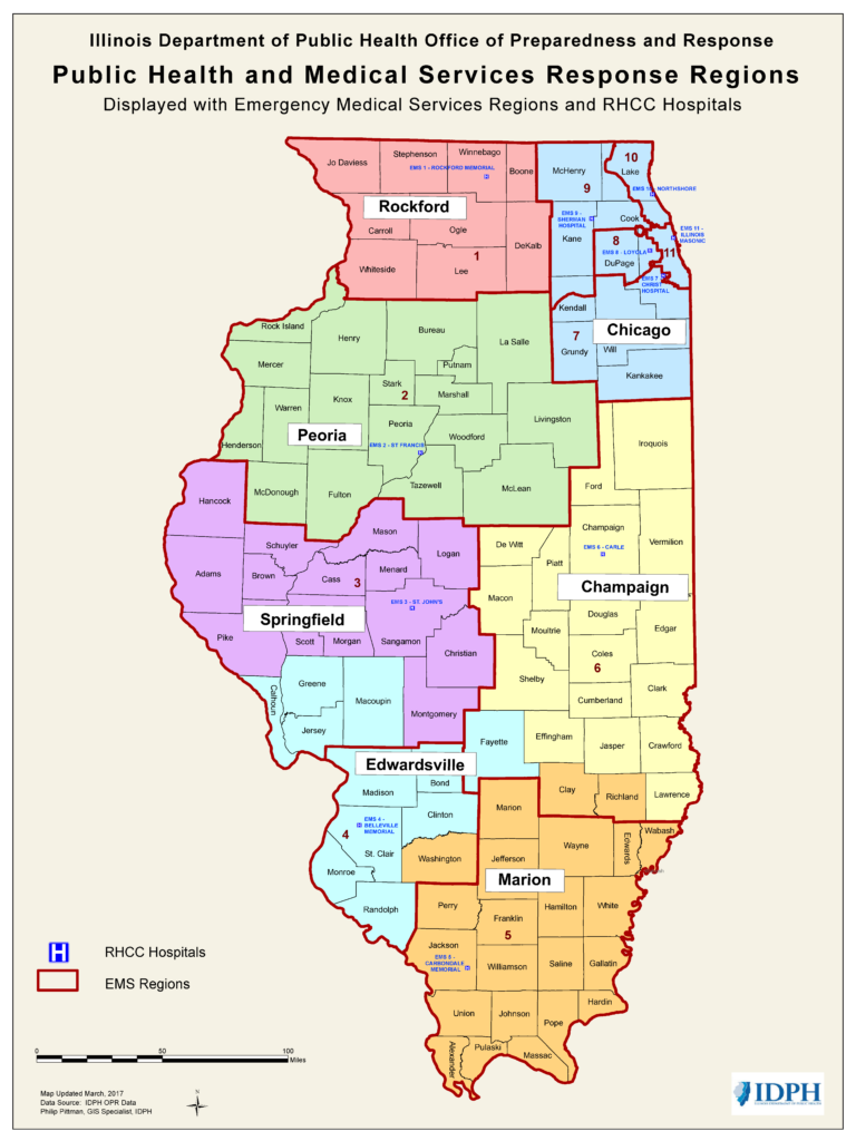 IDPH Regional Map | Will County Health Department