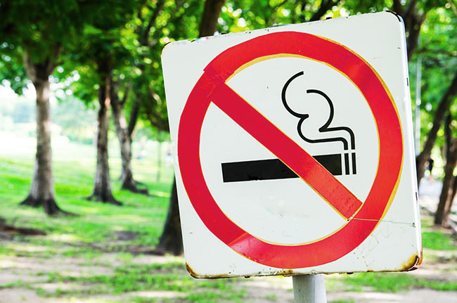 no smoking sign in community park