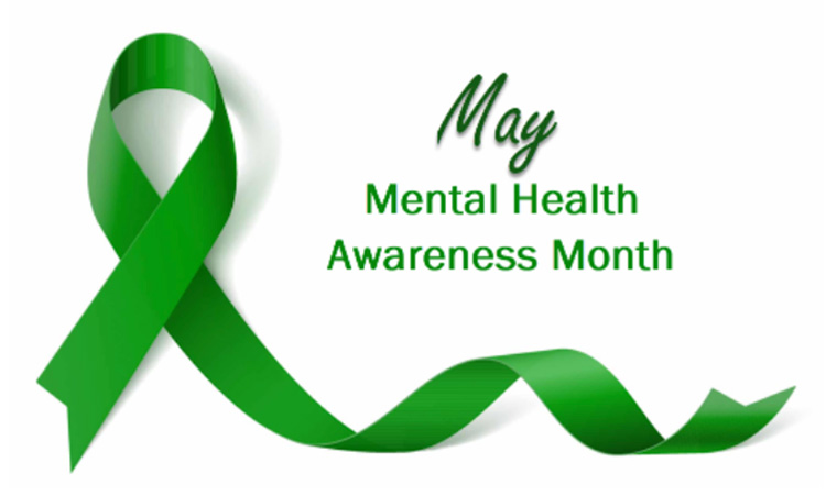 Photo of Green Ribbon with May Mental Health Awareness Month