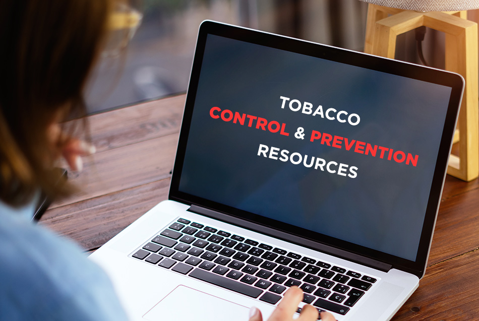 Laptop with Tobacco control and prevention resources