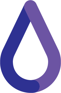 Outline of blue water drop icon